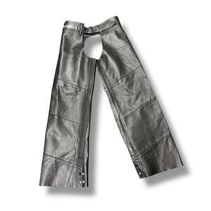 Black Leather Harley Davidson Chaps